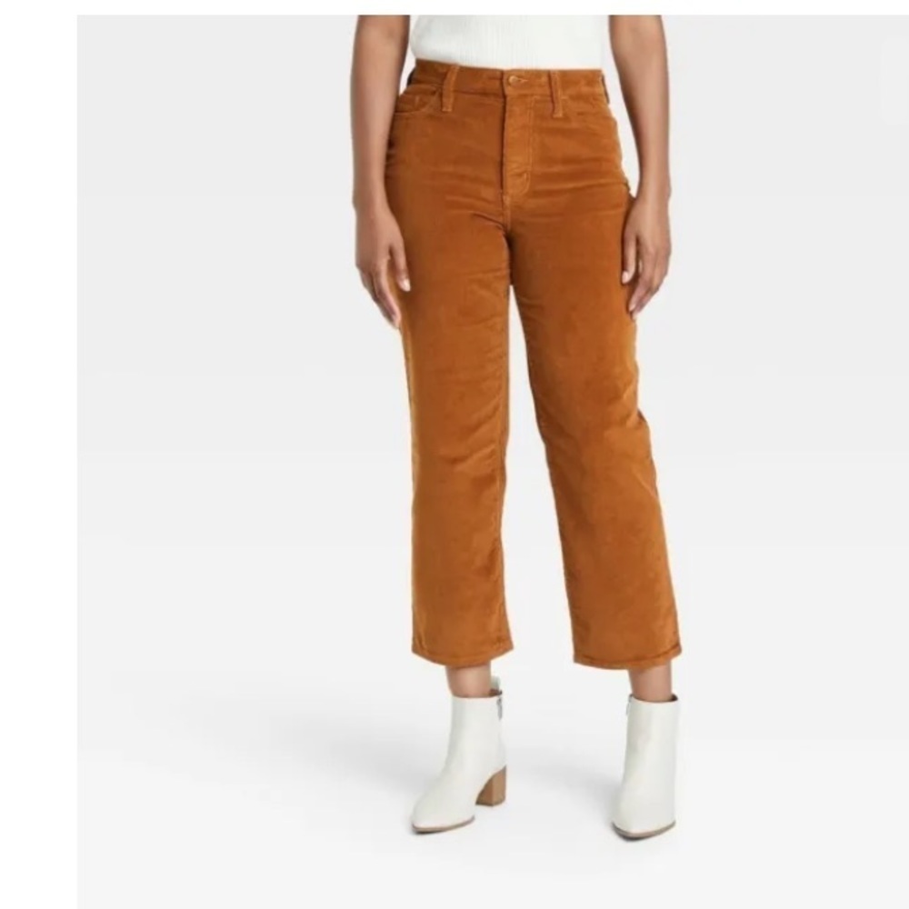 NWT Universal Thread Corduroy Jeans 4/27 – Brown High Rise Cropped Straight Leg